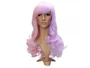 Curly Costume Party Cosplay Dual use Long Wig Purple Pink JKJ 102