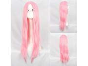 Graceful Straight Hair Wig with Round Cap and Long Bangs Light Pink