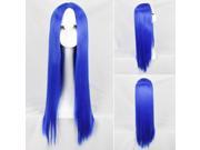 80cm Stylish Cosplay Straight Hair Wig without Bangs Navy Blue