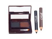 Menow Makeup Cosmetic Eyebrow Cake Powder 01 with 2 Mini Eyebrow Pencils