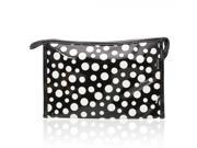 Newest Fashion Patent Leather Cosmetic Bag with White Dots Black