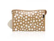 Newest Fashion Patent Leather Cosmetic Bag with White Dots Mlik Tea