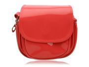 Newest Fashion Candy Color Patent Leather Messenger Bag Cosmetic Bag Watermelon Red