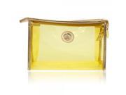 Newest Candy Color Transparent Soft PVC Waterproof Cosmetic Bag Wash Bag Yellow