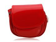 Newest Fashion Candy Color Patent Leather Messenger Bag Cosmetic Bag Red