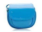 Newest Fashion Candy Color Patent Leather Messenger Bag Cosmetic Bag Blue