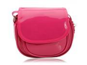 Newest Fashion Candy Color Patent Leather Messenger Bag Cosmetic Bag Rose Red