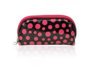 Newest Fashionable Candy Color Dumpling shaped Leather Zipper Closure Women Cosmetic Bag with Cute Dots Black Rose Red