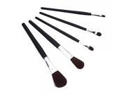 5pcs Professional Cosmetic Makeup Brush Set with Wood Handle Black