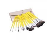 18pcs Portable Makeup Brushes Kit with Cosmetic Bag Beige