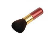 Golden Pipe Flat Head Professional Makeup Blush Brush Red Handle