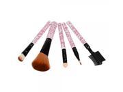 5pcs Acrylic Handle Cosmetic Brushes Set Color Random Delivery