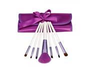 7pcs Professional Cosmetic Makeup Brush Set Purple With Bag