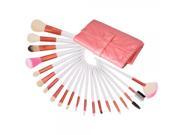 20pcs Professional Cosmetic Makeup Brush Set White with Pink Bag