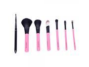 7pcs Mini Cosmetic Brush Kit with Tin Box Pink