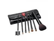 7Pcs Professional Cosmetic Makeup Brush Set With Black Bag Black