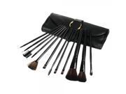 12pcs Professional Cosmetic Brushes Set with a Button Bag Black
