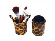7pcs Leopard Print Round Cosmetic Makeup Brush Set