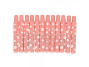 12pcs Plastic Outer Tube Little Dots Lip Brushes Pink