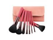 Top Grade Cosmetic Brush Set with Handy Pouch Bare Pink 8pcs