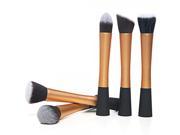 CB82055 5 in 1 Powder Blush Foundation Contour Makeup Brushes Cosmetic Tool Set Golden Black