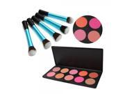 10 Color Makeup Cosmetic Blush Palette 5pcs Pretty Waist Style Cosmetic Makeup Brush Set