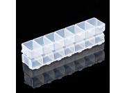 2pcs 7 Compartment Plastic Jewelry Bead Organizer Storage Box Container Case Set Transparent
