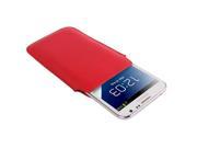 Pure Color Leather Case Pocket Pouch Sleeve Bag with Pull Tab for Samsung Galaxy S IV Note II N7100 Red
