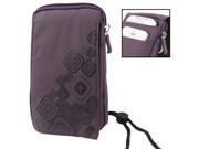 Universal 3 layer Zipper Carry Bag with Carabiner Hook for Samsung Galaxy Note II N7100 i9500 S3 i9300 Note i9220 MP5 All 5.5 inch Device Dark