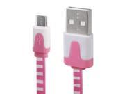 Streak Pattern Noodle Style Micro USB to USB Data Sync Charger Cable for Samsung HTC LG Sony Nokia Length 1m Pink