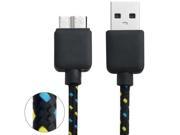 Nylon Braided Micro USB 3.0 Data Transfer Charge Sync Cable for Samsung Galaxy Note III N9000 Galaxy S5 G900 Length 3m Black