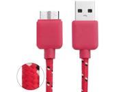 Nylon Braided Micro USB 3.0 Data Transfer Charge Sync Cable for Samsung Galaxy Note III N9000 Galaxy S5 G900 Length 3m Red