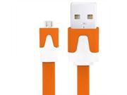 Noodle Style Micro 5 Pin to USB Sync Cable for Samsung S6 HTC LG Sony Nokia Cable Length 20cm Orange