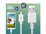 Baseus Series Micro USB 5 Pin to USB 2.0 High Speed Data Sync Charge Cable for Samsung Galaxy S6 Note 3 S5 S IV S III HTC LG ect. Length 1.0m White