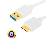 Head Gold Plated Micro USB 3.0 to USB 3.0 Copper Material Data Cable for Samsung Galaxy Note III N9000 Galaxy S5 G900 Length 60cm White