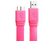 Noodle Style USB 3.0 Data Transfer Charge Sync Cable for Samsung Galaxy Note III N9000 Length 1m Magenta
