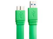 Noodle Style USB 3.0 Data Transfer Charge Sync Cable for Samsung Galaxy Note III N9000 Length 1m Green