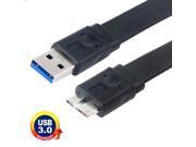 Noodle Style USB 3.0 AM to USB 3.0 Micro B Data Cable for Samsung Galaxy Note III N9000 Length 1.5m Black