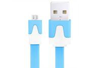 Noodle Style Micro 5 Pin to USB Sync Cable for Samsung S6 HTC LG Sony Nokia Cable Length 20cm Blue