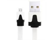 Noodle Style Micro 5 Pin to USB Sync Cable for Samsung HTC LG Sony Nokia Cable Length 20cm White