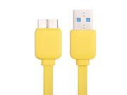 Noodle Style USB 3.0 Data Transfer Charge Sync Cable for Samsung Galaxy Note III N9000 Length 1m Yellow