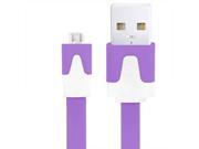 Noodle Style Micro 5 Pin to USB Sync Cable for Samsung HTC LG Sony Nokia Cable Length 20cm Purple