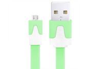 Noodle Style Micro 5 Pin to USB Sync Cable for Samsung HTC LG Sony Nokia Cable Length 20cm Green