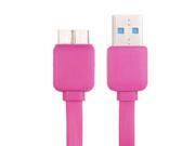 Noodle Style USB 3.0 Data Transfer Charge Sync Cable for Samsung Galaxy Note III N9000 Length 1m Magenta