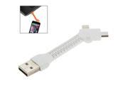 2 in 1 8 Pin Micro USB to USB Data Cable for iPhone 6 5 5S 5C iPod iPad mini Sam Micro Length 7cm White