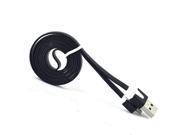 Noodle Style Micro USB Data Sync Charger Cable for Samsung HTC LG Sony Nokia etc Length 3m Black