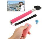 Extendable Hand Held Monopod Bluetooth Shutter for iPhone iPad and Samsung Galaxy Pink