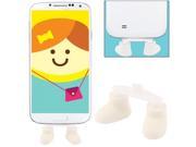iShoes Micro 5 Pin USB Little Feet Style Anti dust Plug Holder for Samsung Galaxy S4 i9500 i9300 HTC One M7 and Other Mobile Phone White