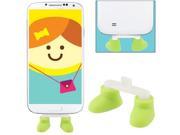 iShoes Micro 5 Pin USB Little Feet Style Anti dust Plug Holder for Samsung Galaxy S4 i9500 i9300 HTC One M7 and Other Mobile Phone Green