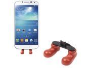 Lovely Mini Shoes Feet Charging Interface Anti Dust Plug Stopper for Samsung Galaxy S4 i9500 Galaxy S3 Brown